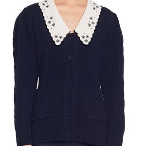 NWT Sandro cardigan wool dark blue